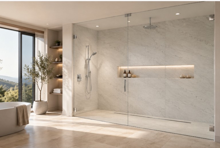 Custom metal glass hardware Bethesda project