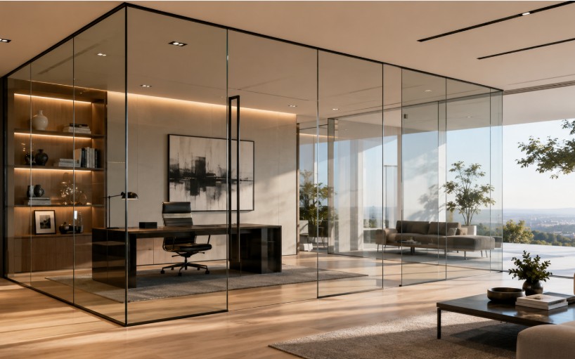 Custom glass loft railing Rockville MD